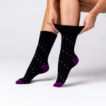 Load image into Gallery viewer, 3 Pairs Ladies Cotton Socks - Enchantment Black