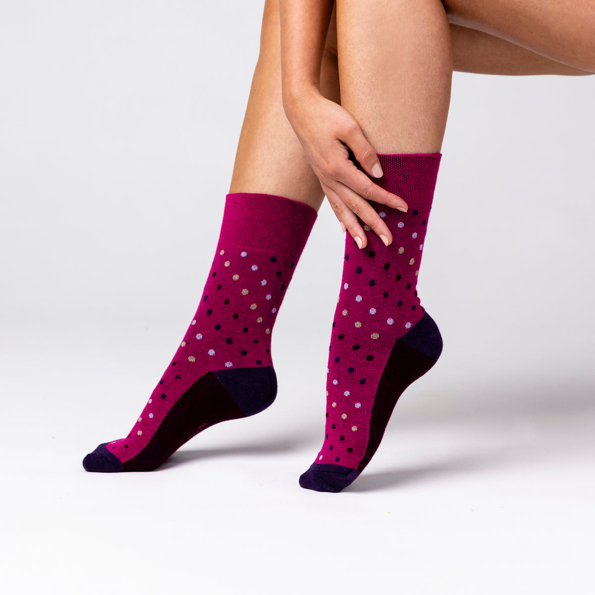 Polka Dot Knee Highs In Neon Pink - Foto 6
