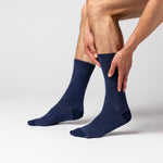 Load image into Gallery viewer, 3 Pairs Men's Apex Cotton Socks - Navy