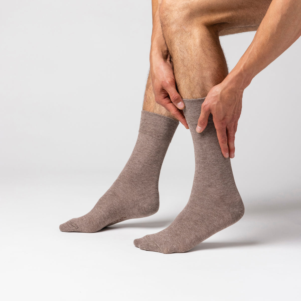 6 Pairs Men s Plain Cotton Socks Brown Mix Gentle Grip