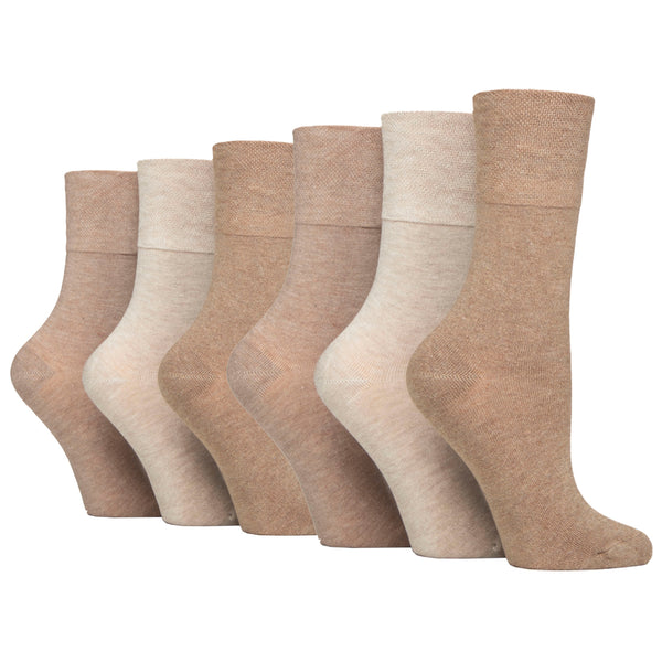 6 paires de chaussettes diabétiques en bambou pour femmes - Mélange naturel