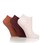 Load image into Gallery viewer, 3 Pairs Ladies Diabetic Trainer Socks - Terracotta Mix