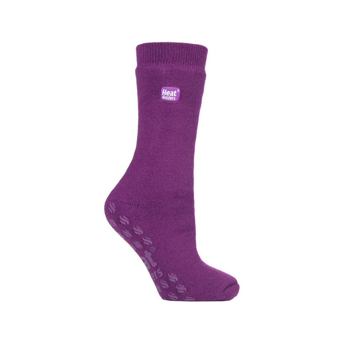 Pair Ladies Raynaud's Thermal Slipper Socks Violet – Gentle Grip