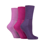 Load image into Gallery viewer, 3 Pairs Cushion Foot Bamboo Diabetic Socks - Blackberry