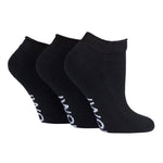 Load image into Gallery viewer, 3 Pairs Cushion Foot Diabetic Trainer Socks - Black