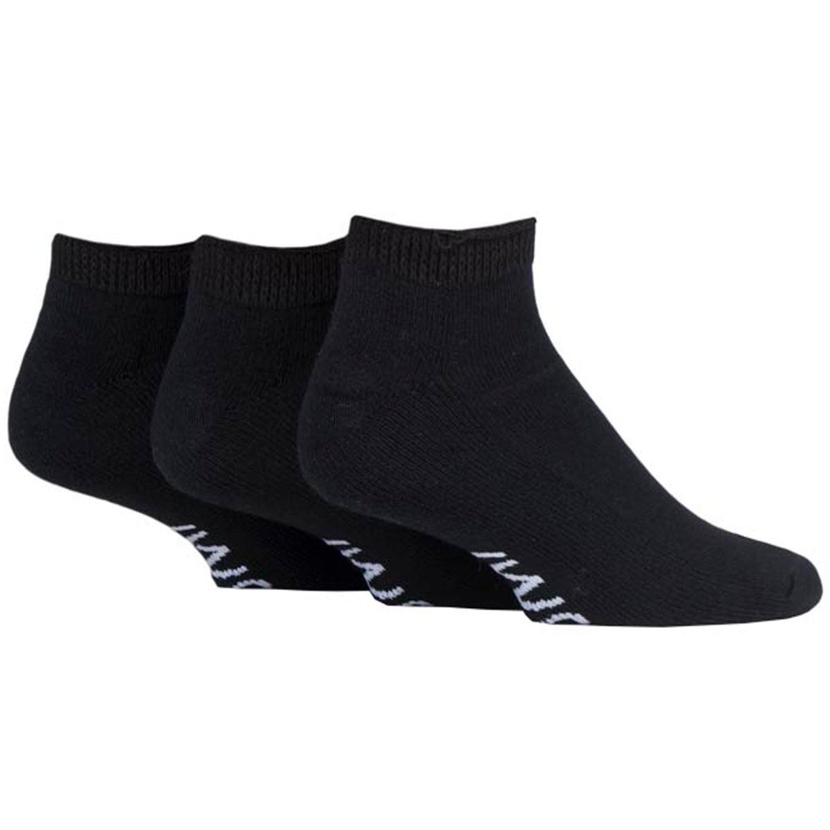 Pairs Cushion Foot Diabetic Trainer Socks Black