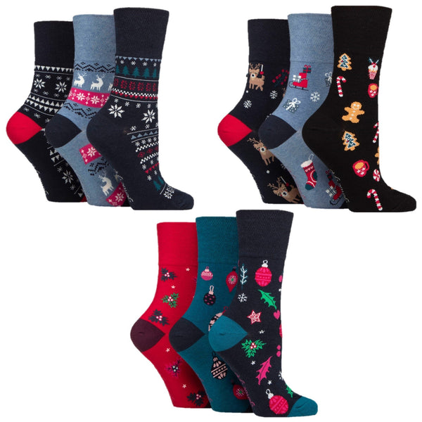Sonderangebot: 9 Paar lustige Weihnachtssocken für Damen