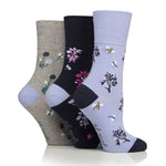 Charger l'image dans la galerie, Lot de 3 paires de chaussettes en coton RHS pour femme - Motif floral/insecte