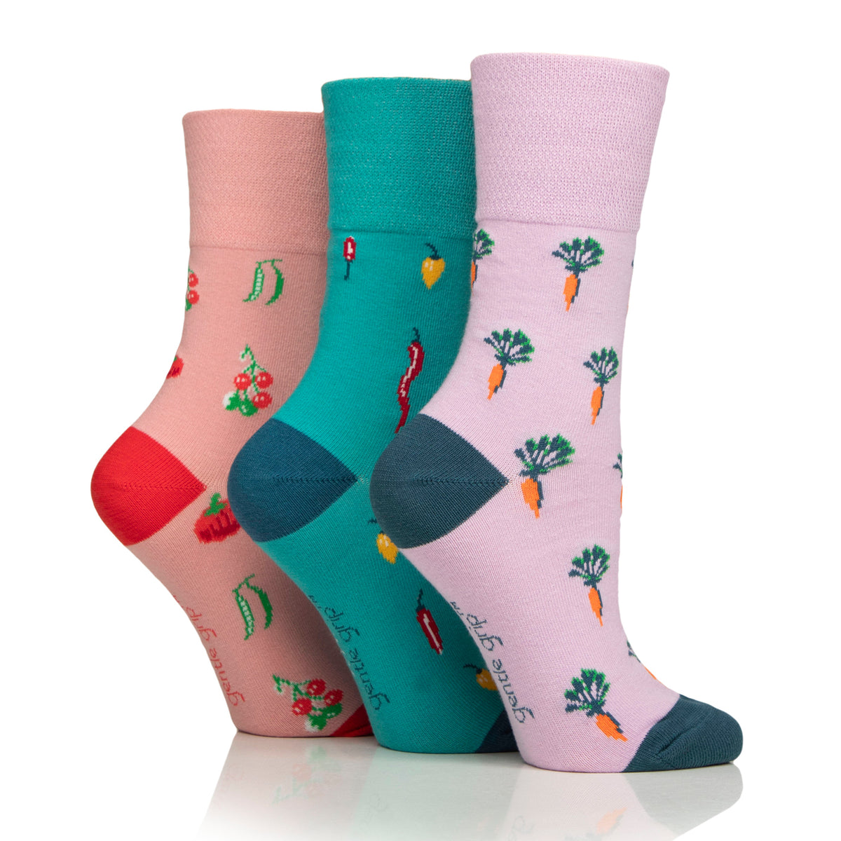 3 Pairs Ladies RHS Cotton Socks - Vegetables – Gentle Grip