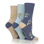 Load image into Gallery viewer, 3 Pairs Ladies RHS Cotton Socks - Floral