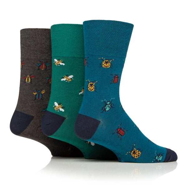 3 Paar Herrensocken aus Baumwolle von RHS – Insekten