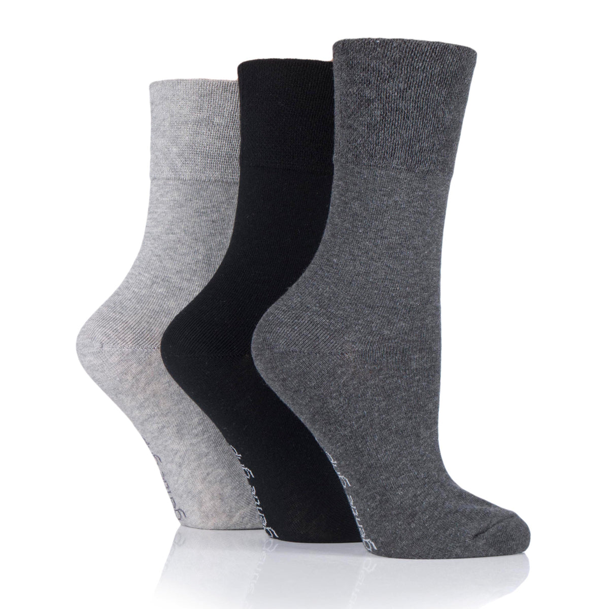 3 Pairs Kids Cotton Socks - Black/Grey