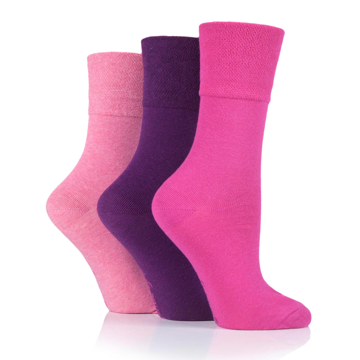 Pairs Kids Cotton Socks Pink/Purple – Gentle Grip