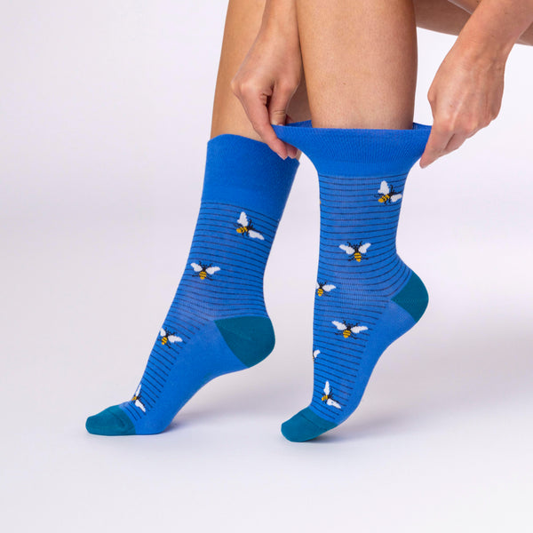 3 Pairs Ladies Fun Feet Cotton Socks - Beautiful Bugs