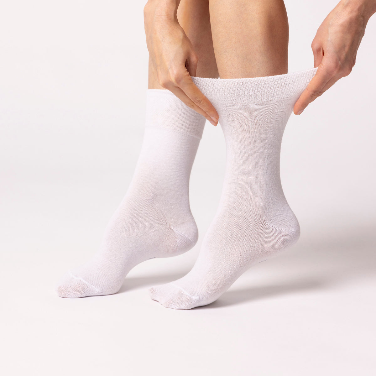 3 paires de chaussettes unies en coton pour femme - Blanc