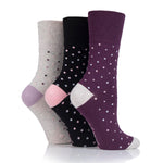 Load image into Gallery viewer, 3 Pairs Ladies Cotton Socks - Ritz Black/Grey/Plum