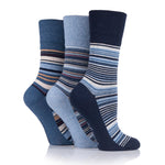 Load image into Gallery viewer, 3 Pairs Ladies Cotton Socks - Intellect Navy/Denim