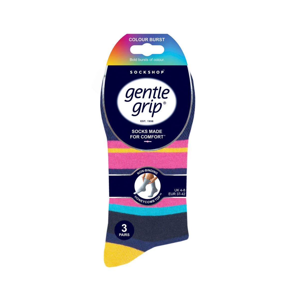Lot de 3 paires de chaussettes en coton pour femme - Hyper Color