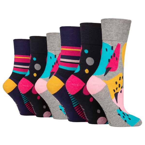 6 Pairs Ladies Plus Size Colourburst Cotton Socks - Vibrant