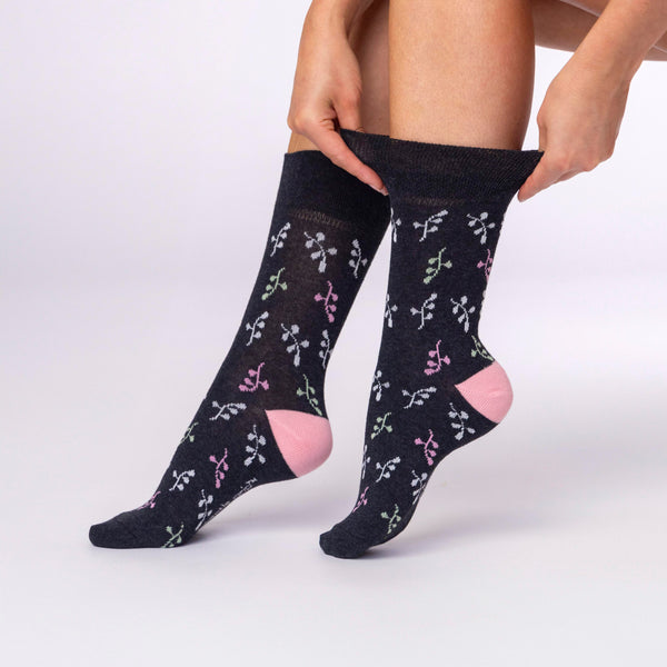 3 paires de chaussettes en coton pour femme - Romance Violet/Gris