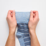 Charger l'image dans la galerie, Lot de 3 paires de chaussettes City en coton à rayures variées pour femme - Bleu marine