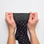 Charger l'image dans la galerie, Lot de 3 paires de chaussettes en coton à pois numériques pour femme - Noir