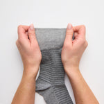 Charger l'image dans la galerie, Lot de 3 paires de chaussettes en coton à rayures universitaires pour femme - Gris