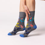 Charger l'image dans la galerie, Lot de 3 paires de chaussettes en coton pour femme - Motif floral pop