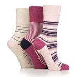 Load image into Gallery viewer, 3 Pairs Ladies Cotton Socks - Embrace Mixed Stripe
