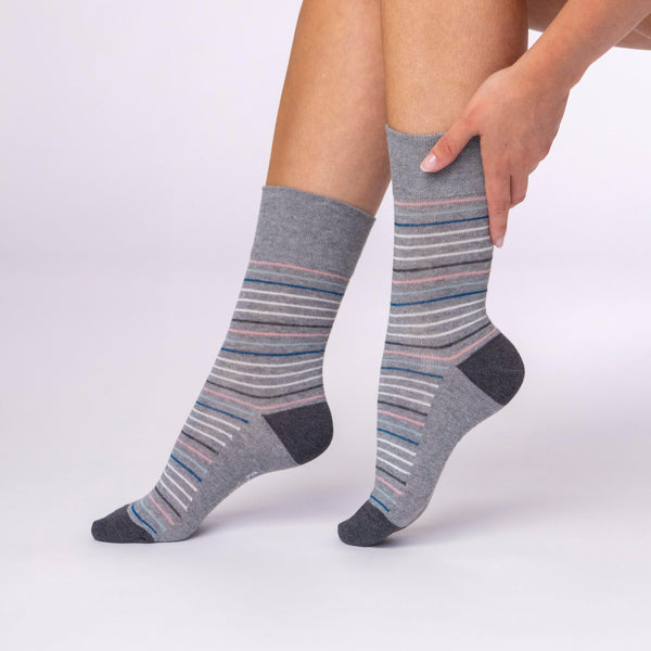 3 Pairs Ladies Cotton Socks - Assertive Graphic