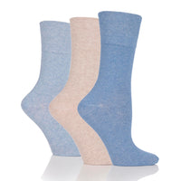 3 Pairs Ladies Plain Cotton Socks - Eva Denim