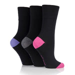 Charger l'image dans la galerie, 3 paires de chaussettes en coton pour femme - Noir et anthracite