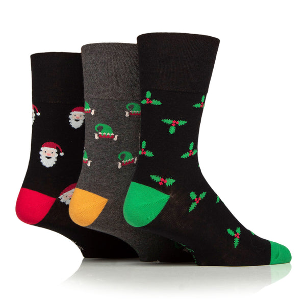 Lot de 3 paires de chaussettes de Noël amusantes pour homme - Motif fantaisie