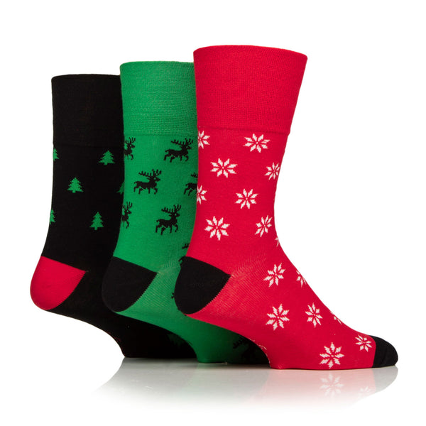 Lot de 3 paires de chaussettes de Noël amusantes pour homme - Icônes festives
