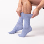 Load image into Gallery viewer, 3 Pairs Men's Cotton Socks - Suit Sock Blue