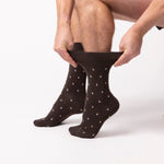 Load image into Gallery viewer, 3 Pairs Men's Cotton Socks - Suit Brown