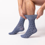 Load image into Gallery viewer, 3 Pairs Men's Twilight Cotton Socks - Navy/Denim