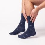 Load image into Gallery viewer, 3 Pairs Men's Concerto Cotton Socks - Navy/Denim
