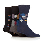 Load image into Gallery viewer, 3 Pairs Men's Argyle Cotton Socks - Metro