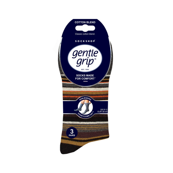 3 Pairs Men's Cotton Socks - Dimension Stripe