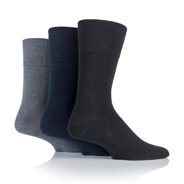 3 Paar Bambussocken für Herren - Schwarz/Anthrazit/Marineblau