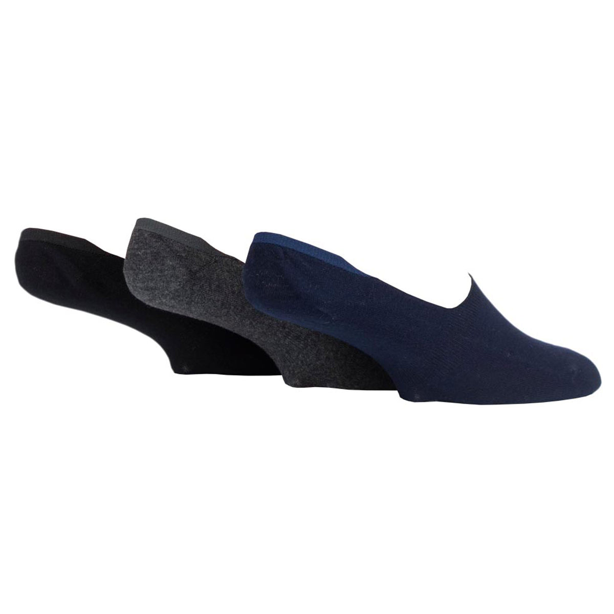 3 paires de chaussettes invisibles pour homme - Noir/Gris/Marine