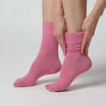 Load and play video in Gallery viewer, 3 Pairs Ladies Plain Cotton Socks - Grey/Lavender/Rose