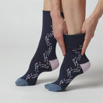 Load and play video in Gallery viewer, 3 Pairs Ladies Cotton Socks - New Dawn Blue