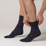 Load and play video in Gallery viewer, 3 Pairs Men's Cotton Socks - Dimensional Dart Navy