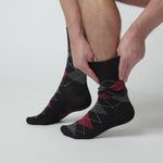 Load and play video in Gallery viewer, 3 Pairs Men's Bigfoot Cotton Socks - Argyle Black