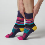 Charger et lire la vidéo dans la visionneuse de la Galerie, Lot de 3 paires de chaussettes en coton pour femme - Hyper Color