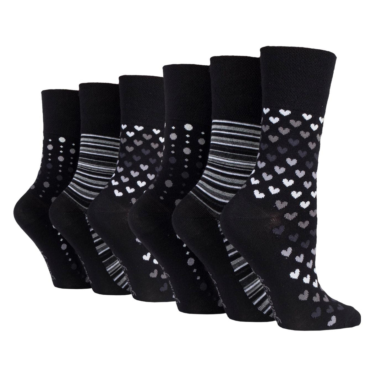 6 Pairs Ladies Bamboo Socks Mono Gentle Grip
