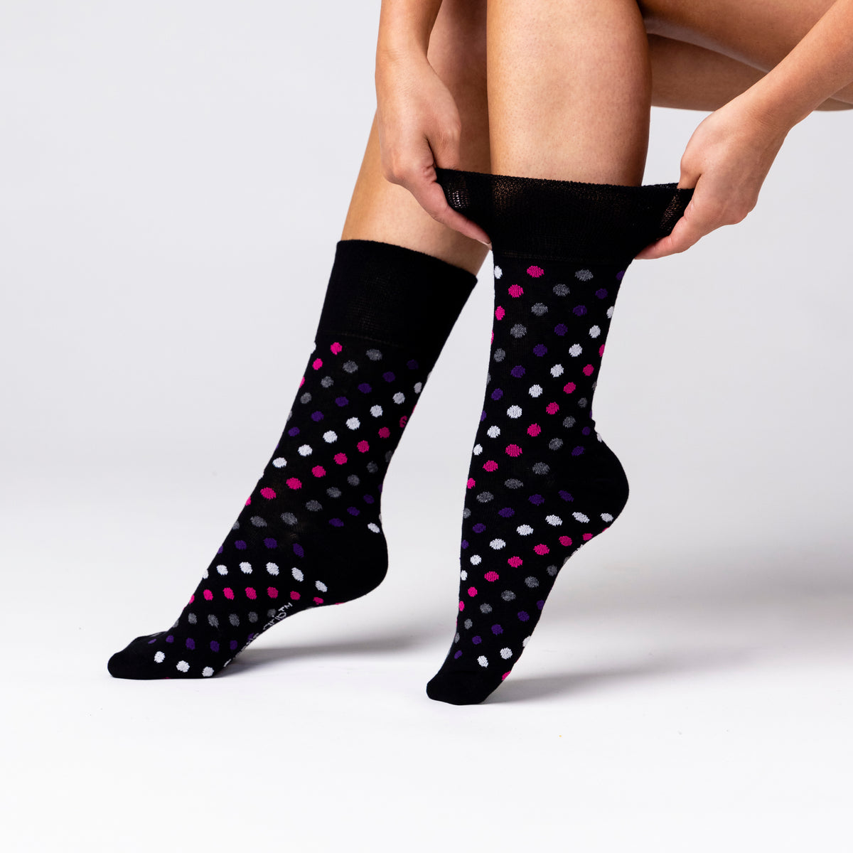 6 Pairs Ladies Cotton Socks - Multi Dot