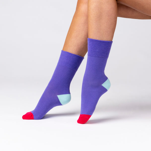 6 Pairs Ladies Colourburst Cotton Socks - Chroma Portal